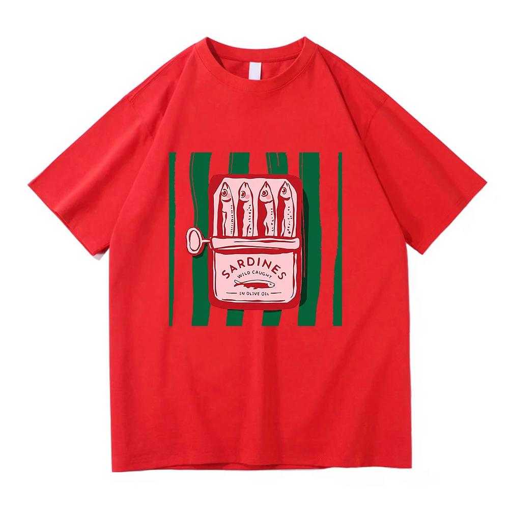 Sardine TShirt Fashion Men Women Clothing Retro Harajuku Clothes Sea Ocean Fisherman Tops Vintage Cotton TShirts