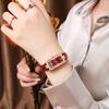 Light Luxury brand Starry Sky Ladies Watch red Leather fashionable and Versatile Square Waterproof Women's Quartz Wristwatches