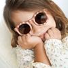 New Arrival 2-10 s Kids Cute Round Sunglasses Boys Girls Baby Lattice Outdoor Children Fashion Cat Eye White Pink Shades