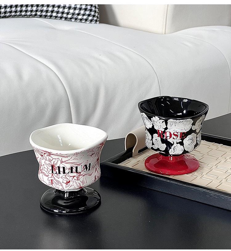 Creative Flower-Shaped Ceramic Coffee Cup for Home and Commercial Use - Ideal for Italian Coffee and Latte Art.
