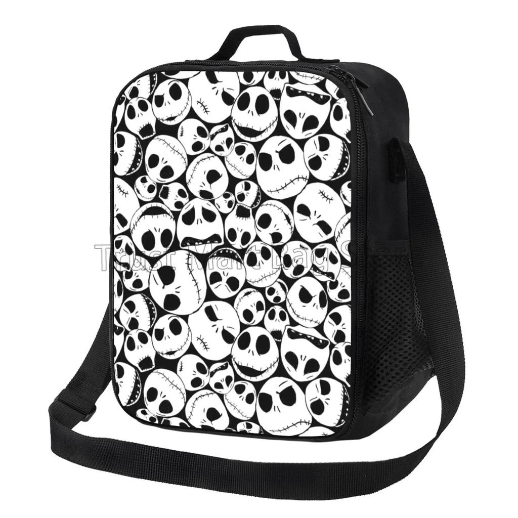 Horror Halloween Christmas Insulated Lunch Bag Portable Thermal Lunch Containers Reusable Cooler Tote Bag for Work Picnic Travel