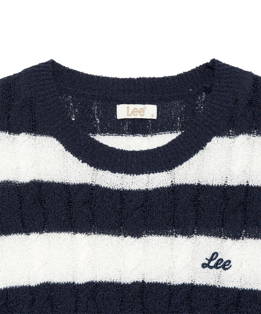 LEE Women'S Striped Cable Knit Navy