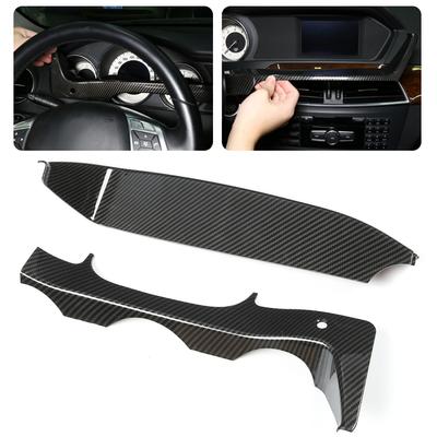 2 bucăți borduri pentru bord stil din fibră de carbon, potrivite pentru Mercedes Benz Clasa C W204 2011 2012 2013