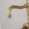 KEMAIDI Antique Brass Bathroom Basin Sink Faucet Tap Dual Handles Wall Mounted Hot Cold Water Mixer Tap 360 Swivel Spout Faucets