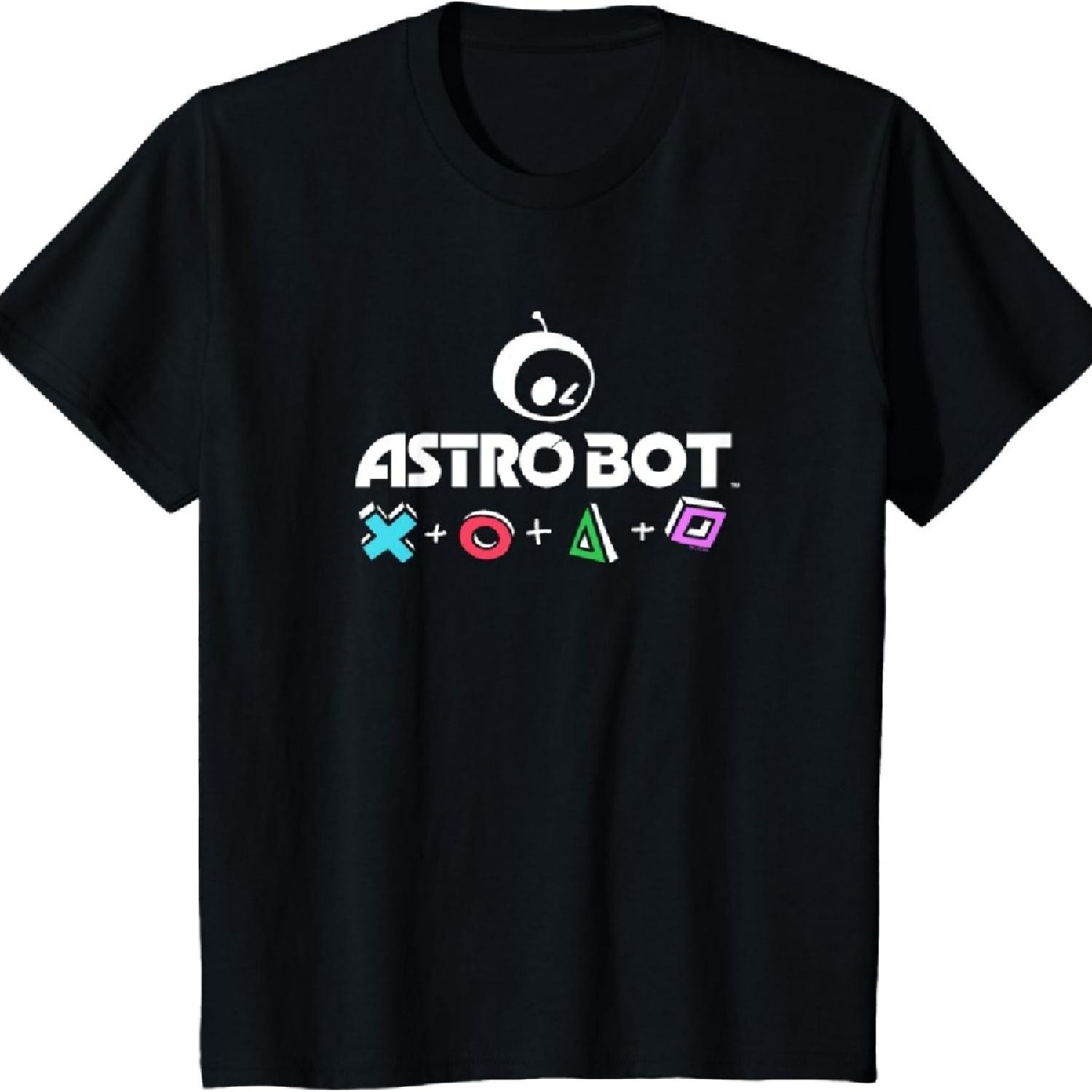 Детская футболка с символами PlayStation и Astro Bot S чёрный