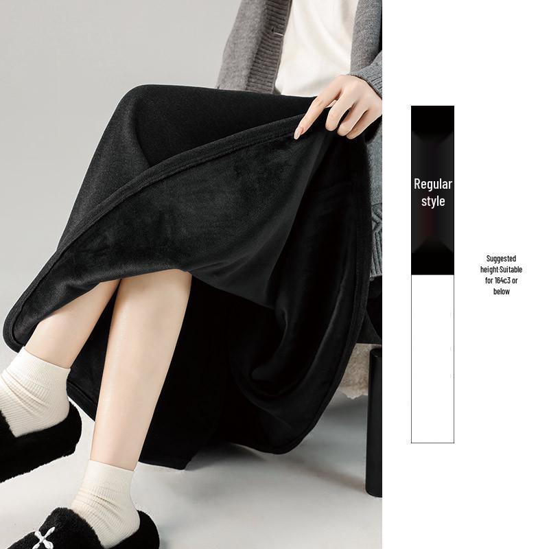 Women's High Waist Gray A-Line Skirt - Early Spring 2026 Collection, Slimming Mid-Length Design