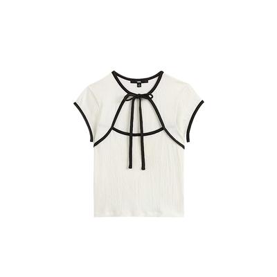 Fitted Short Sleeve Crew Neck Shirt Women Tops VN000R3UU20