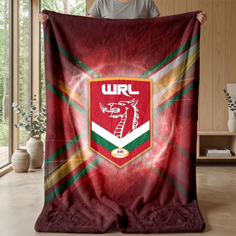 Coperta in Flanella Pile Rugby Galles Coperta Calda e Accogliente per Divano Letto Viaggio Uso in Tutte le Stagioni