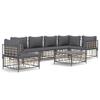 VidaXL Salon de jardin 7 pcs avec coussins anthracite résine tressée, ensemble de salon, ensemble de salon d'extérieur, 3186767