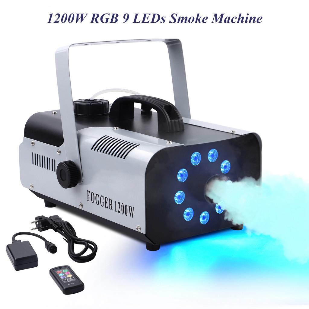 

1200W RGB 9 LEDs Smoke Machine Halloween DJ Show Fog Ejector Stage Effect Fogger Spray Equipment