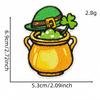 Saint Patrick's Four-Leaf Clover Cartoon Embroidered Patch - Clothing Accessory with Adhesive.