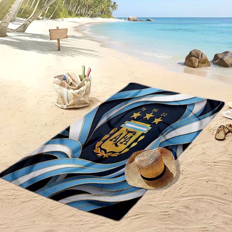 Asciugamano da Spiaggia Stampa Calcio Argentina Asciugatura Rapida Super Assorbente Morbido Asciugamano da Bagno per Nuoto Spiaggia Viaggio Souvenir Regalo per Fan