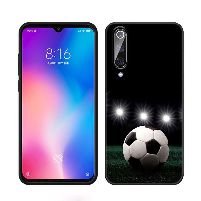 Fire Football Soccer Phone Case For Xiaomi Mi A2 8 9 SE Note 10 10T 11 12 Lite 9T 11T 12S 12T Pro A3 6X 12X Soft TPU Black Cover