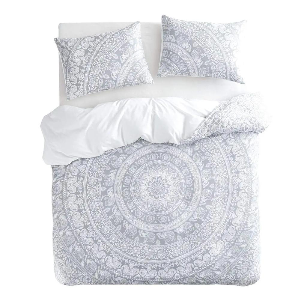 Mandala Purple Galaxy Duvet Cover Boho Chic Petal Flower Bohemian Meditation Gypsy Hippie Floral Exotic Retro Decor Women Gifts