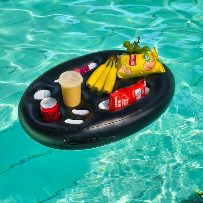 Inflatable Nine-Hole Floating Bar Tray for Pool Parties 72x53x10 cm