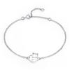 Silver Bracelet with a Heart-shaped Cat, Silver 925