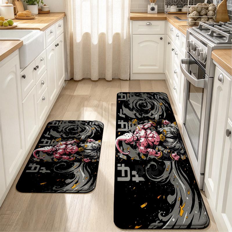Dragon Ball Super Saiyan Flannel Kitchen Mat Christmas Soft Area Rug Non Slip Floor Carpet Home Decoration