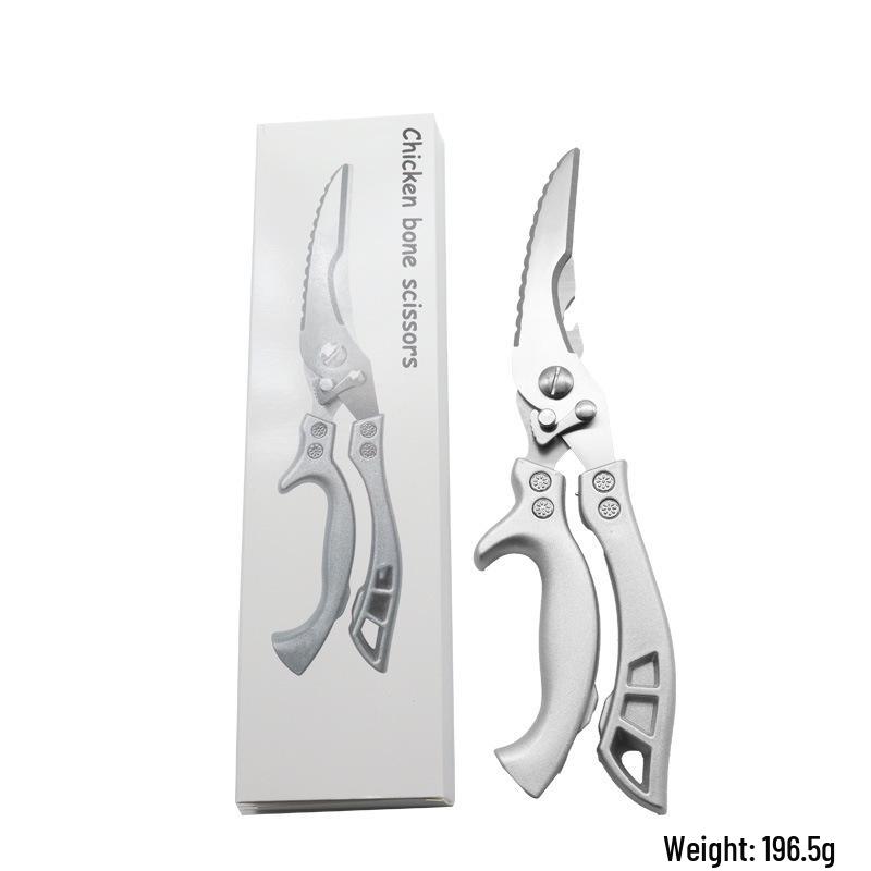 High-Demand All-Steel Kitchen Scissors: Multifunctional, Stainless Steel Scissors for Chicken Bones and Fish