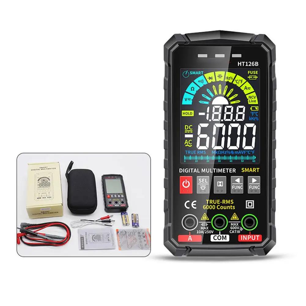 

NEW High Quality HT126B Smart Digital Multimeter 6000 True Color Electrical VA Screen Meter Tester Counts RMS Leads Auto-ra I4E8