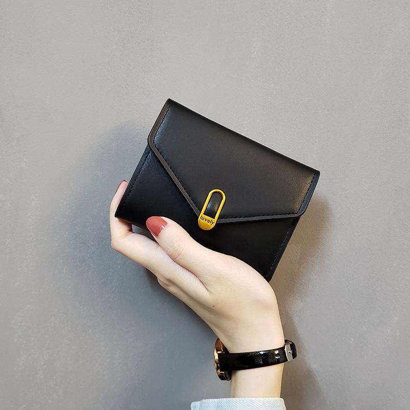 Women PU Leather Tri Fold Wallet Large Capacity Short Purse Envelope Flap Snap Closure Card Holder Coin Pocket ID Window Wallet