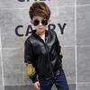 Childrens Kids Jacket Clothing Leather Spring Autumn And Winter Boys Stand Collar Motorcycle Jacket