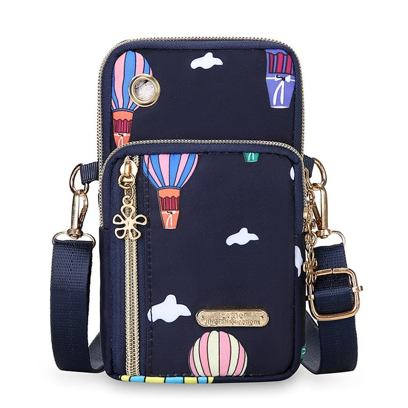 Minimalist Women's Phone Sling Bag – Lightweight Nylon Crossbody with ID Pocket, Ideal for Travel & Shopping