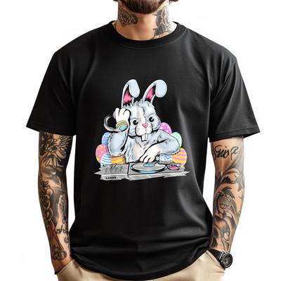 Süßes Hemd DJ Osterhase Vintage T-Shirt Herren Mans Vintage Weihnachten Luxuskleidung Kleidung T-Shirt für Herren