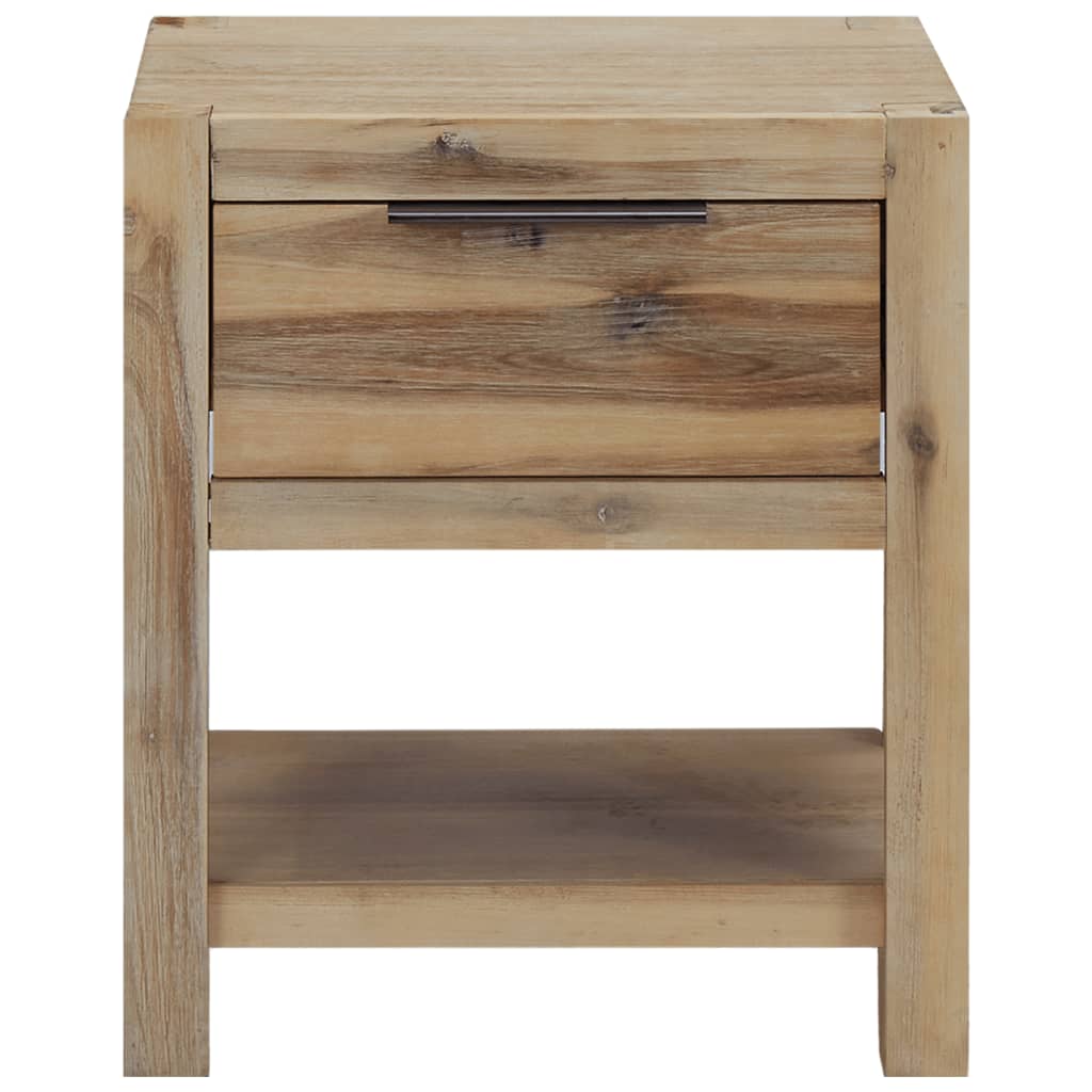 Nightstands with Drawers Set of 2 40 X 30 X 48 Cm Solid Acacia Wood