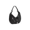 New VERSACE Cow Leather Crescent Bag Handbag, Shoulder Bag Women's Black 1007679-1A05878-1B00P