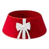 Christmas Tree Skirt Soft Faux Suede Bow Design Foldable Reusable Base Cover Festive Christmas Decoration