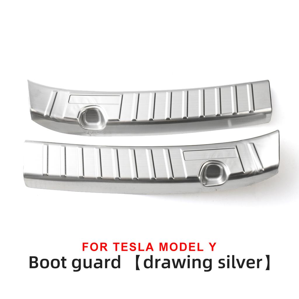 LUCKEASY Modyfikacja Dla Tesla Model 3 Y Samochodowy Nakładka Ochronna Progu Drzwi Dekoracja Progowa Stal Nierdzewna Ochrona Bagażnika