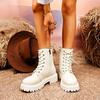 Women's Large Size Thick Sole Winter Warm Fur One Snow Boots Thickened Lined Ankle Boots Non-slip Hiking Sports Martin Boots
