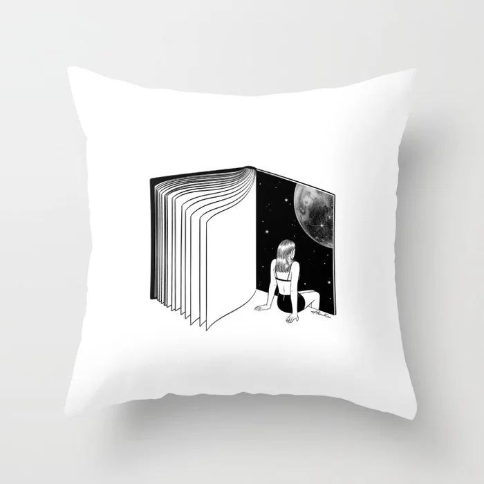 Nordic Black And White Cartoon Portrait Ultra-Short Velvet Pillow Cover Without Core Cushion Cover Premium Durable
