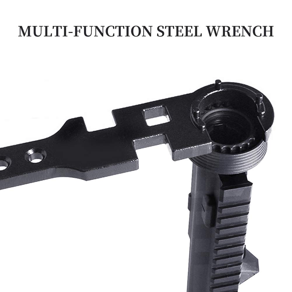 Newseego Combo Wrench Tool for Electric Gas Blowback and Metal Barrel Nut Buffer Ring Great for Maintenance Black Guns, Rifles, M4, M16, AR15,