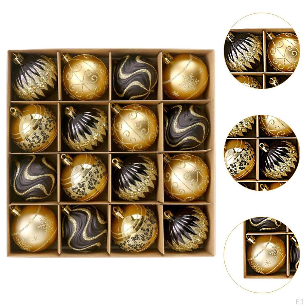16 Pieces Christmas Ball Ornaments Hanging Crafts Charm Pendants Xmas Decorations for
