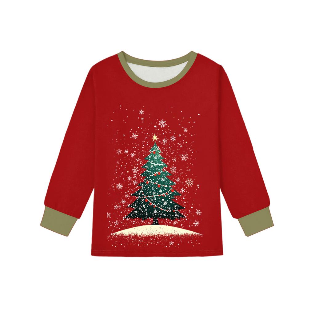 Dětský módní oblek Sukně Kulatý výstřih Top s dlouhým rukávem Kalhoty