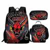 Stranger Things Peripheral Student Schoolbag Three-Piece Set, Cartoon Stragner Things Backpack Lunch Bag