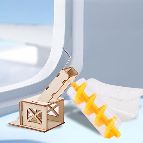 DIY Archimédův šroub Zvedák vody Dřevěná STEM Vědecká sada pro děti Ruční klika Model hydraulického inženýrství Vzdělávací fyzikální experiment