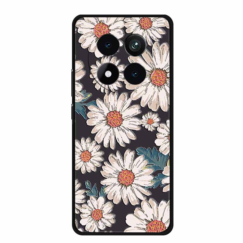 3D Emboss Case For Xiaomi Redmi Note 15 Phone Case Flowers Black Silicone Soft Back Cover Coque For Redmi Note 15 Pro Plus Case