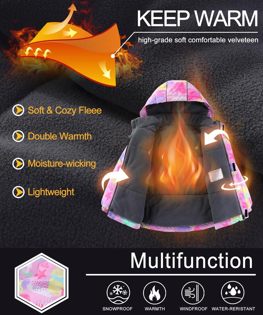 M2C Snowwear Ski Wear Snowboard Down Jacket and Perfect for Snow Palette Size 150 Kids' Set, Wear, Girls' Pants, 2-Piece Set, Play,