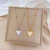 Fashion New Simple Design   Heart-Shaped  Gold Plated Stainless Steel Earrings Necklace Bridal Set For Wedding Party Gift