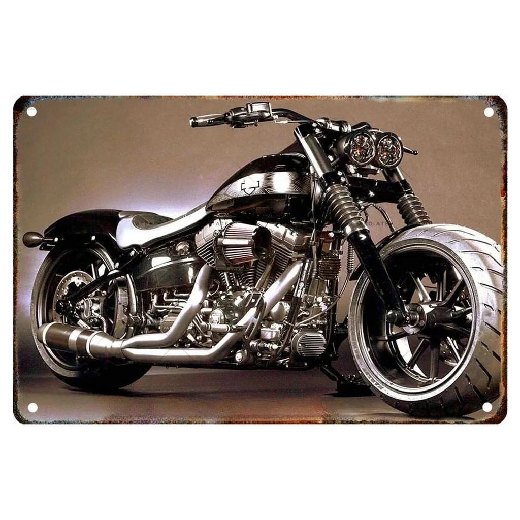 Metal Tin Signs Plaque Cool Motorcycle Wall Decoration Vintage Iron Painting Art Posters for Man Cave Home Cafe Garage Club Bar