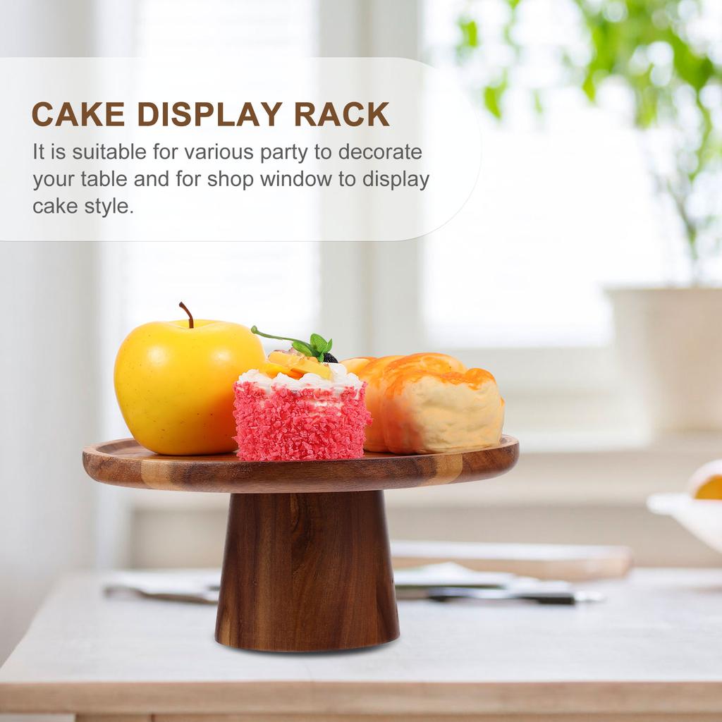 Cake Pan Pedestal Serving Plate Wedding Display Round Cupcake Stand Wood Holder Birthday Rack