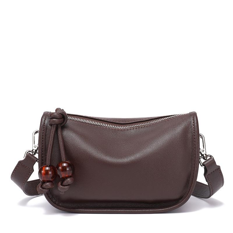 

Летняя новая кожаная женская сумка из первого слоя коровьей кожи, сумка на плечо, универсальная сумка-мессенджер, женская сумка-подушка темно-коричневого
