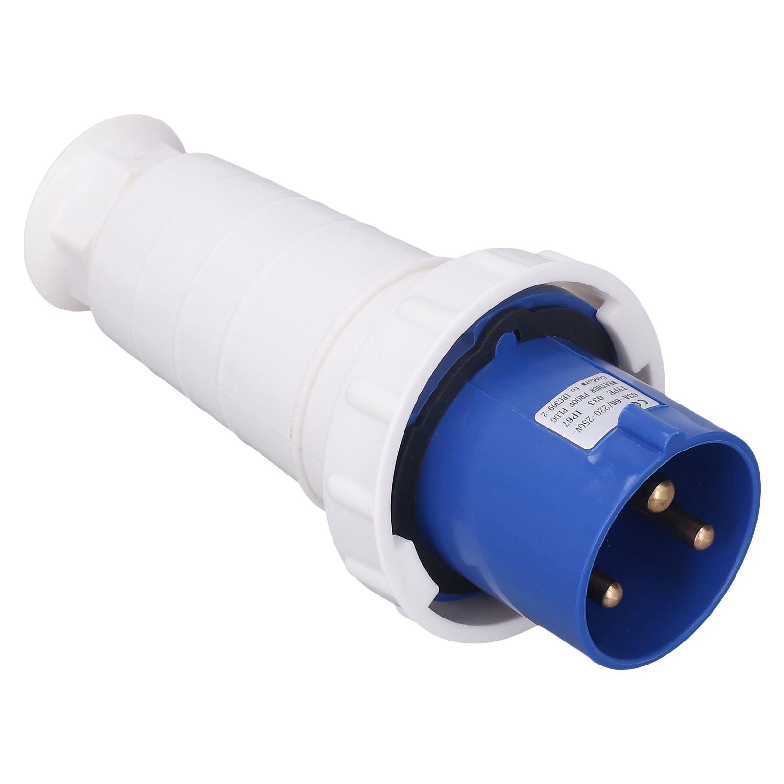 

3 Pin Industrial Plug IP67 Waterproof Electrical Power Connector PP Shell 220250V 63A