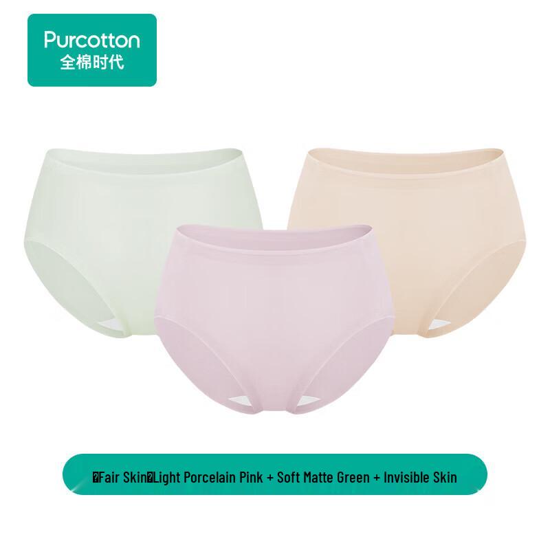 PurCotton Women s Seamless Breathable Mid-Waist Underwear PUN2520 L