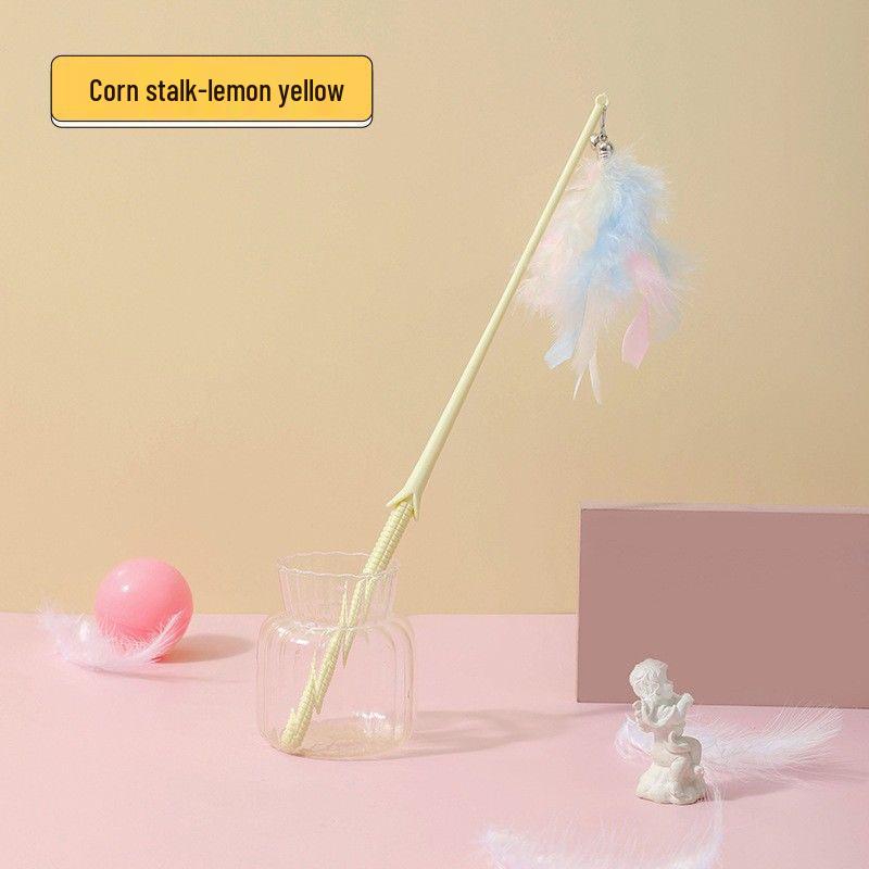 Fairy Cat Teaser Wand with Bell and Bite-Resistant Feather - Cat Toy Kitten Supplies, Free Shipping
