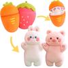 Cute Strawberry Bunny Plush Toy Soft And Cuddly Stuffed Animal For Girls 30cm/0.18kg