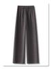Women's 2024 Winter Wool Plaid Fleece-Lined Elastic Waist Wide-Leg Pants