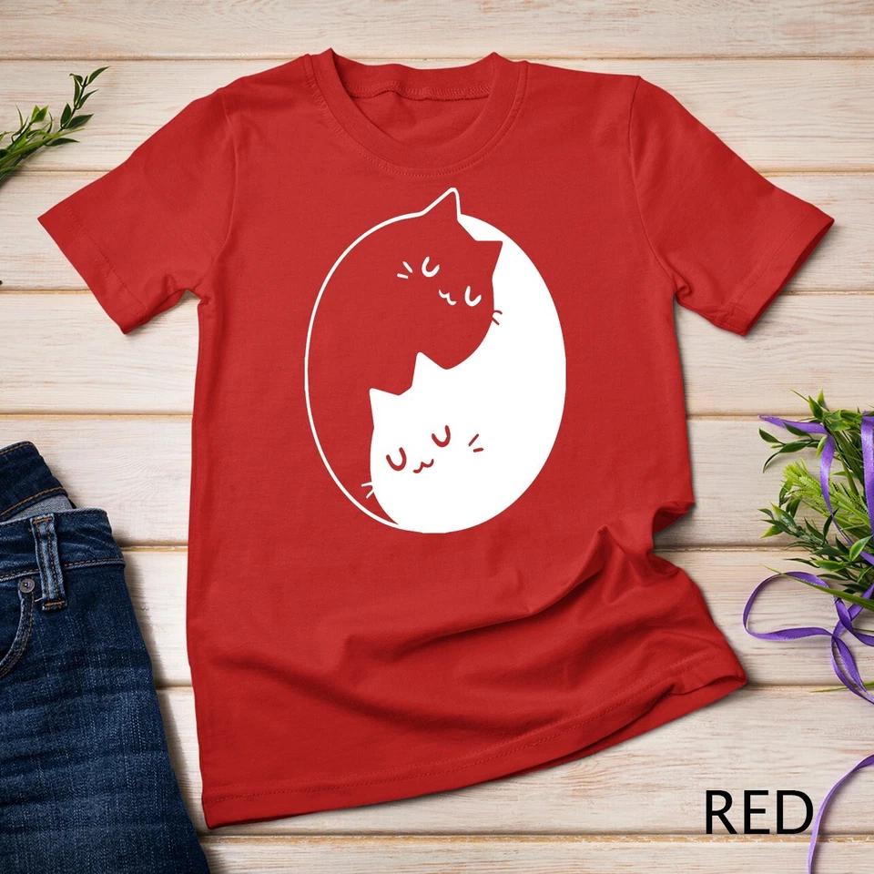 Yin Yang Cat- Meditation, Yoga Cat Lover Unisex T-shirt 5 2XL